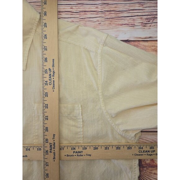 Tommy Bahama Mens Yellow Pinstripe Dress Shirt Medium Jacquard - Picture 8 of 8